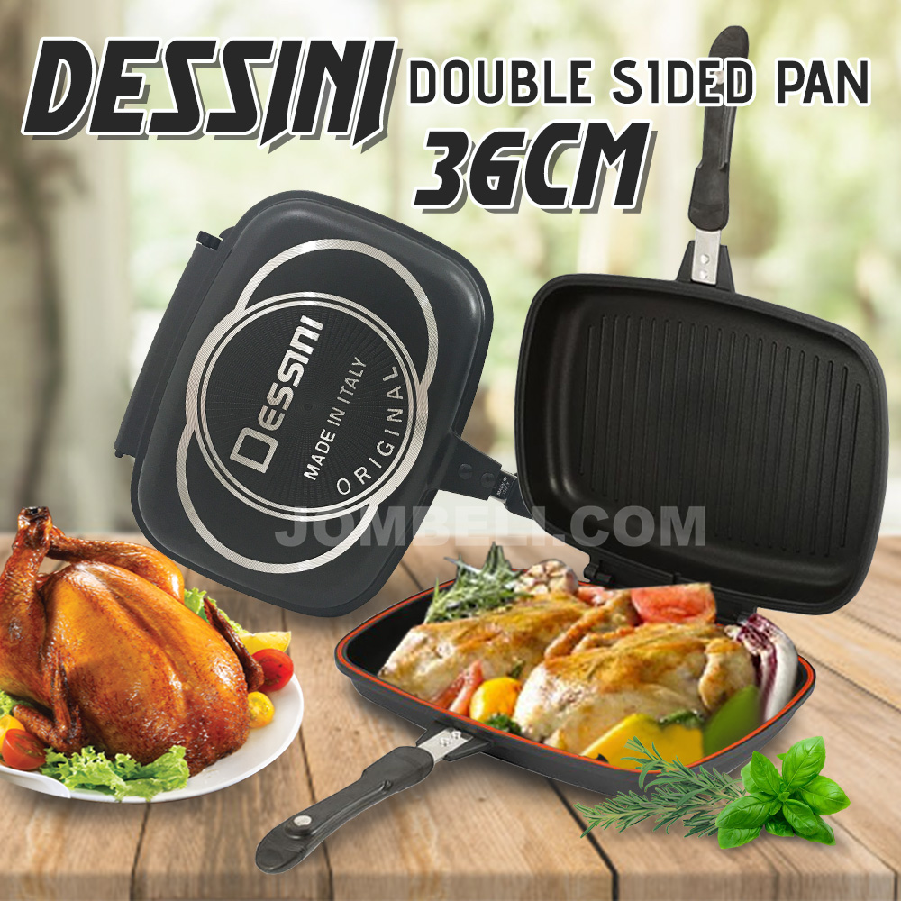 Dessini Double Sided Pan 36cm Original Kuali Pemanggang Ajaib Non Stick
