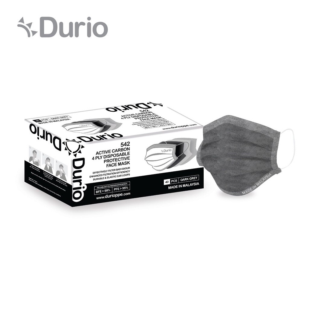 Durio 542 Active Carbon 4 Ply Surgical Face Mask (40 Pcs) | Shopee Malaysia