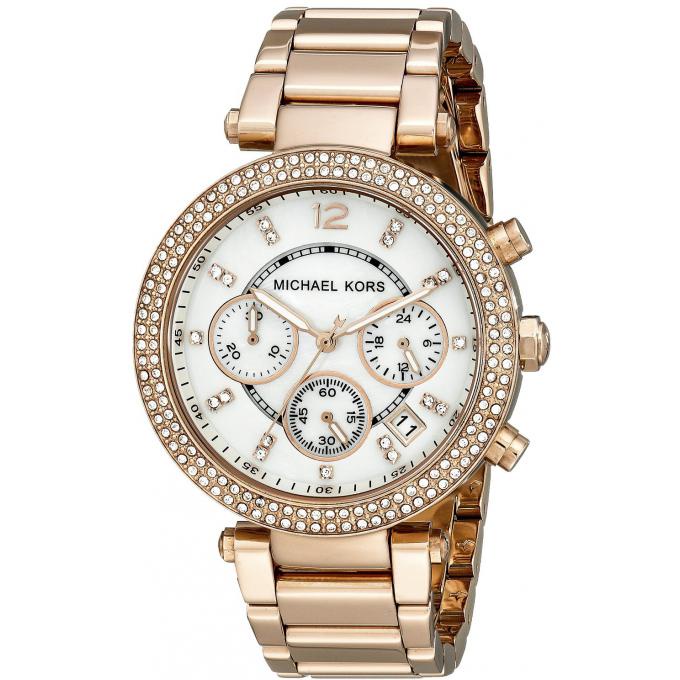 Authentic Original Michael Kors Women's Gold Chronograph Parker Mother ...