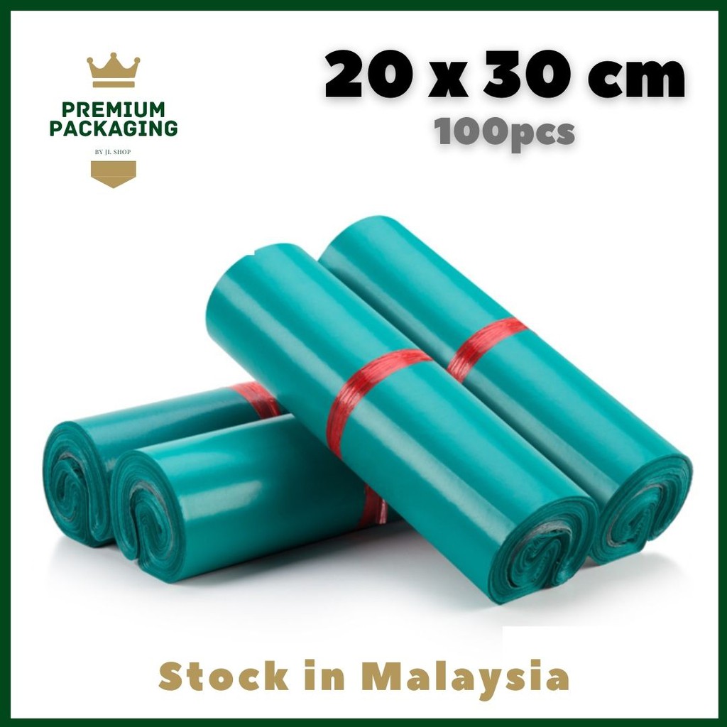 20*30cm 100pcs Green Colour Flyer / Courier Bag / Plastic Bag / Packing