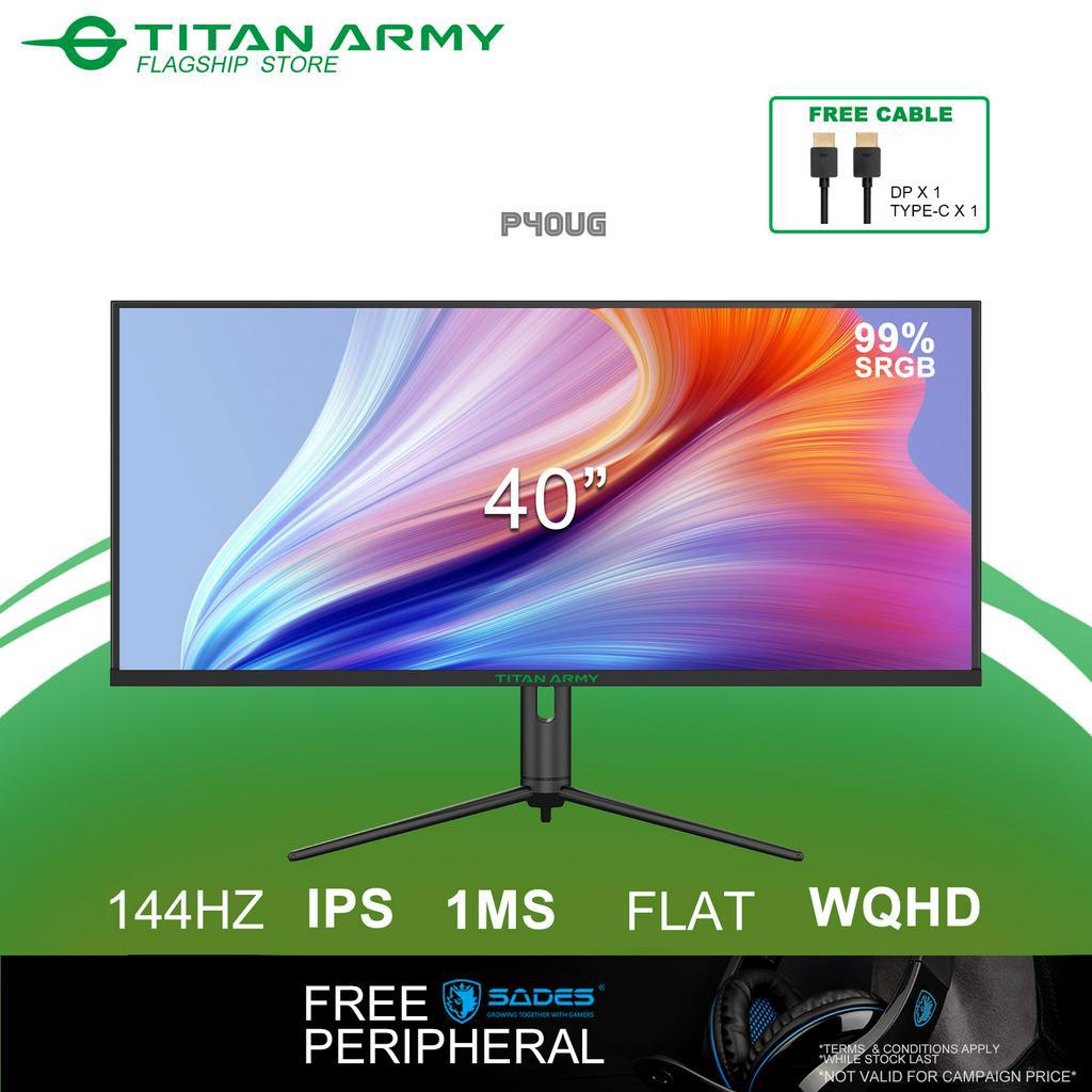 TITAN ARMY 40” IPS Ultrawide WQHD 2K 144Hz 1ms HDR Gaming Monitor ...