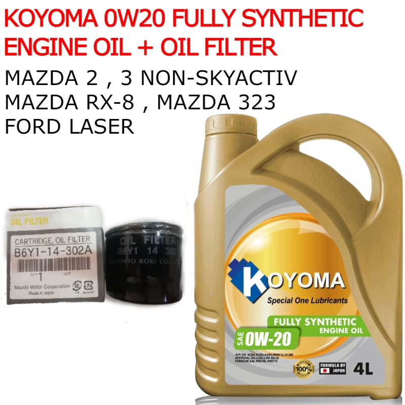 MAZDA 2, 3 1.6 nONSKYACTIV OIL FILTER + KOYOMA 0W20 FULLY SYNTHETIC ENGINE OIL Shopee Malaysia
