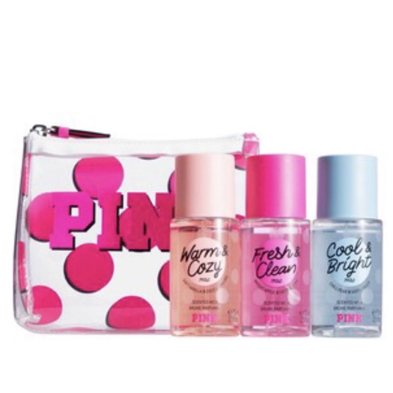  Victorias Secret PINK 4 Piece Mini Mist Gift Set: Warm & Cozy