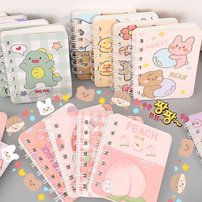 Mini Notebook With Cute Line A7 Size White Twisted Neck (8x10.5cm ...