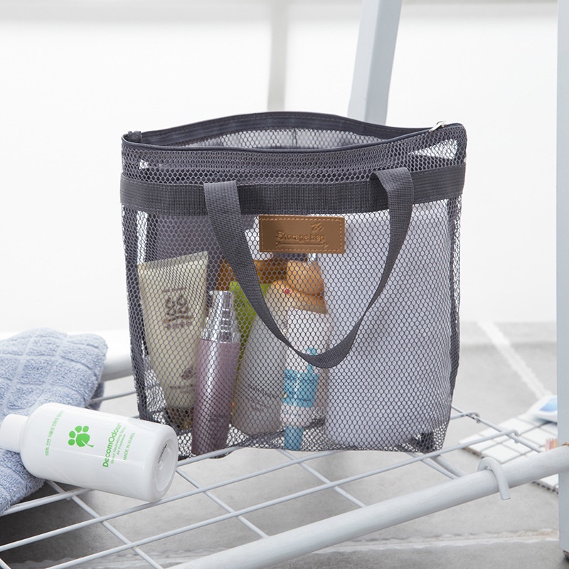 Beach Toiletry Bag Picnic Shoulder Bag Mesh Large Capacity Oversized Traveling Shopee Malaysia