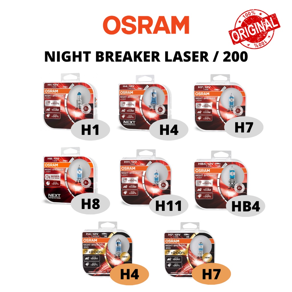 Original Osram Night Breaker Laser (+150% Brightness) / 200 (+200% ...