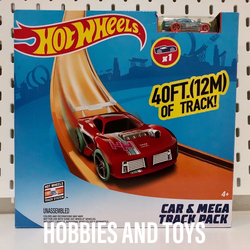 Hot wheels car & mega 2024 track pack