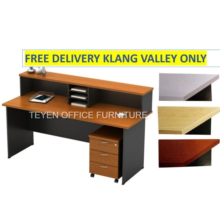 4,5,6ft Reception Counter Standard Table with 3D Mobile Pedestal (FREE ...