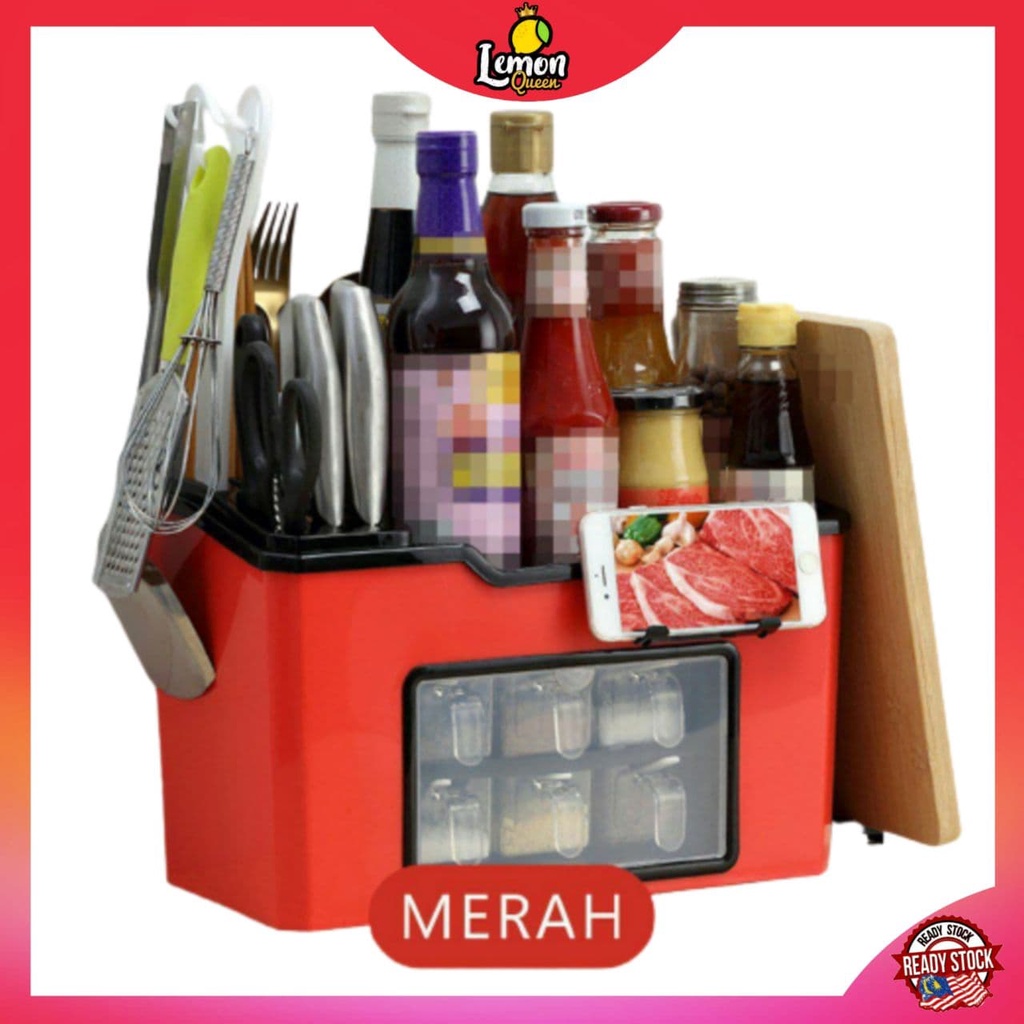 🍋 MALAYSIA READY STOCK 👑 Rak Barang Dapur Rempah Botol Sos Rack ...