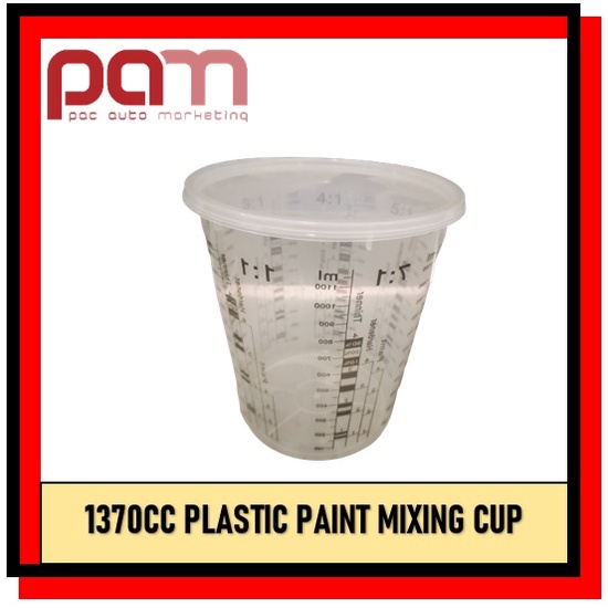 Plastic Paint Mixing Cup With Lid (5pcs set) Shopee Malaysia