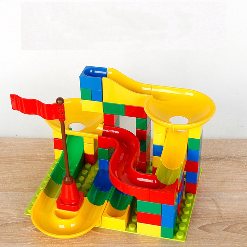 30-76 pcs Products Kids Building Blocks Lego duplo Marble Run STEM