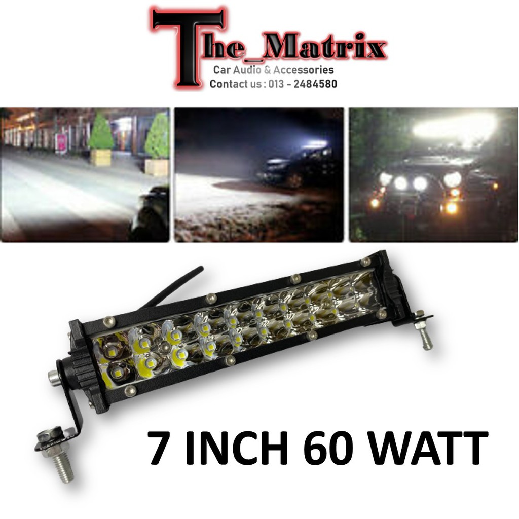7 INCH 60 WATT DOUBLE ROW LED LIGHT BAR | Shopee Malaysia