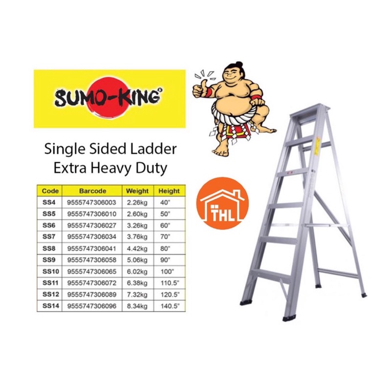 SUMO king EXTRA Heavy Duty Hardness Aluminium Double Sided Ladder