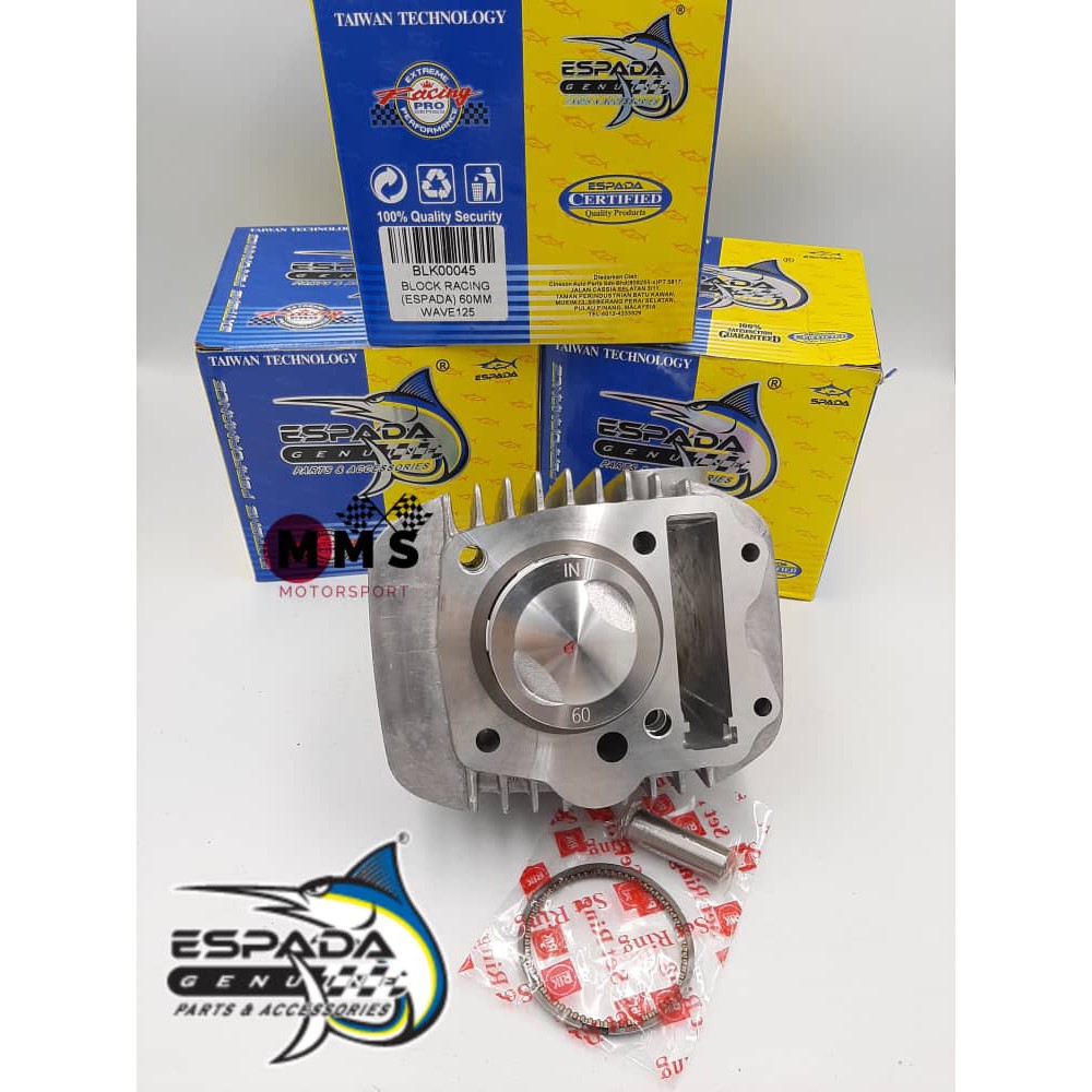 Espada Block Racing WAVE 125 W125 57mm 60mm 62mm 65mm 100% Original ...