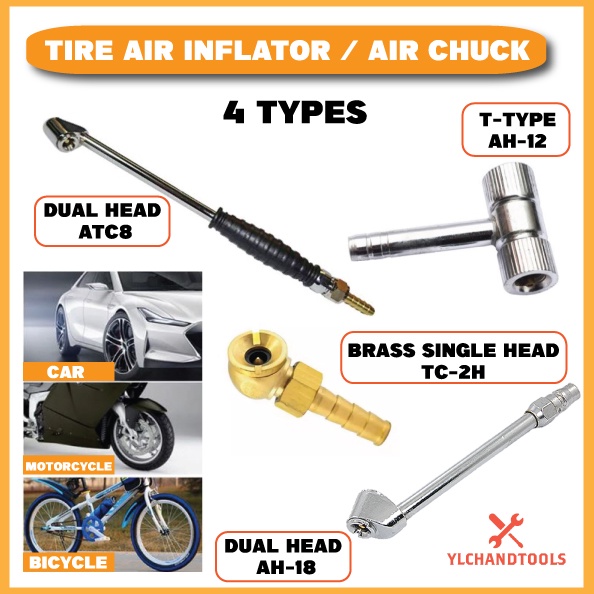 [READY STOCK] Tire Inflator Air Chuck Valve Tool / Dual Head Tire Air