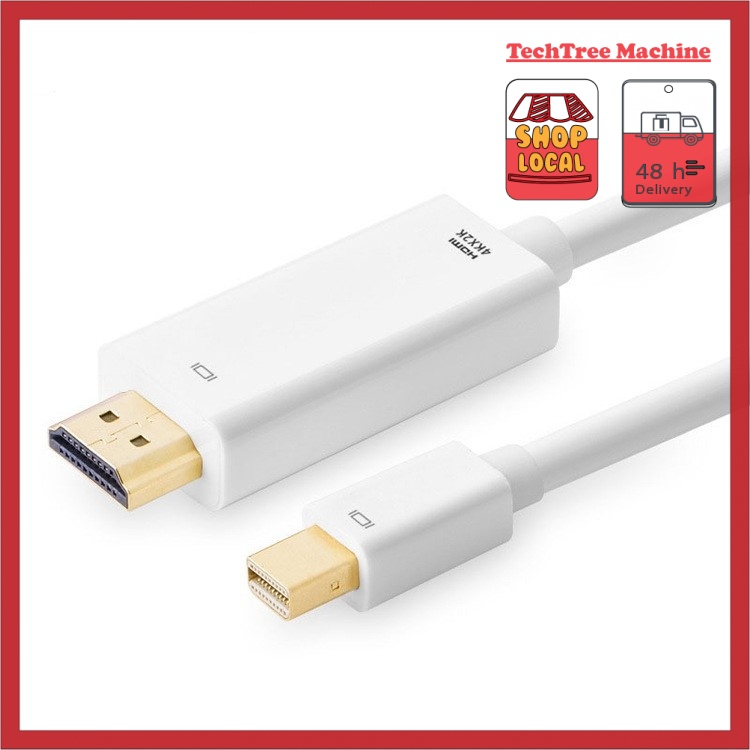 thumbnail image 2 of 4K Mini DisplayPort (Thunderbolt) To HDMI & VGA Adapter Cable For MacBook – White 2 of 5