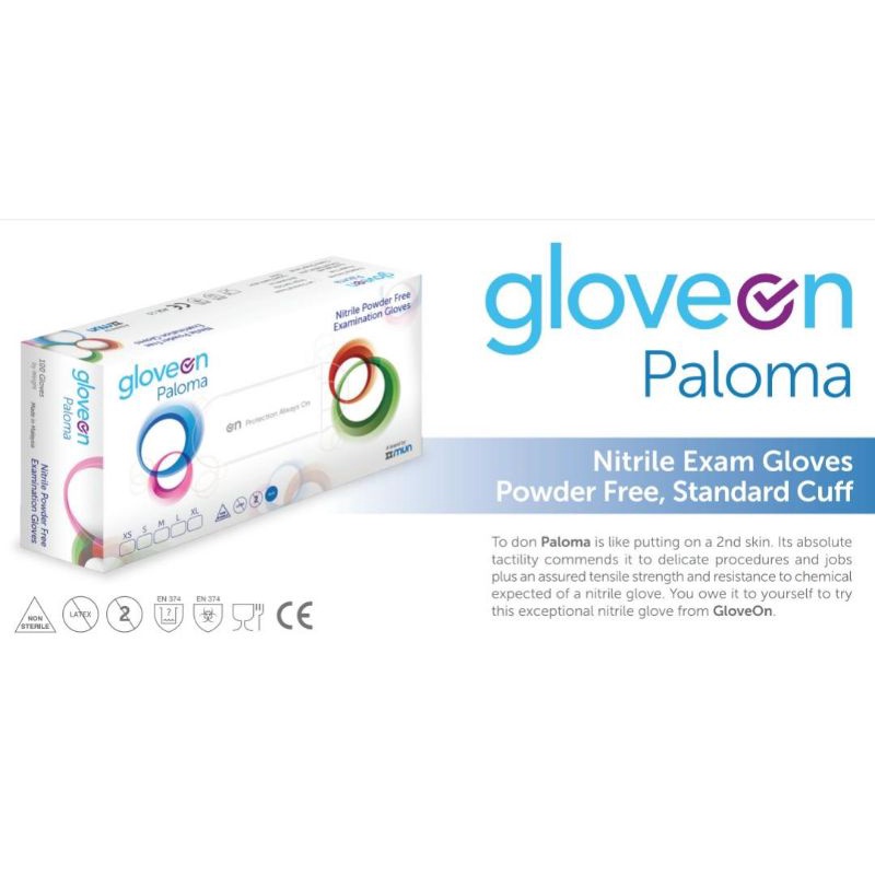 Gloveon Eureka/Paloma Nitrile Power Free Disposable Gloves Shopee