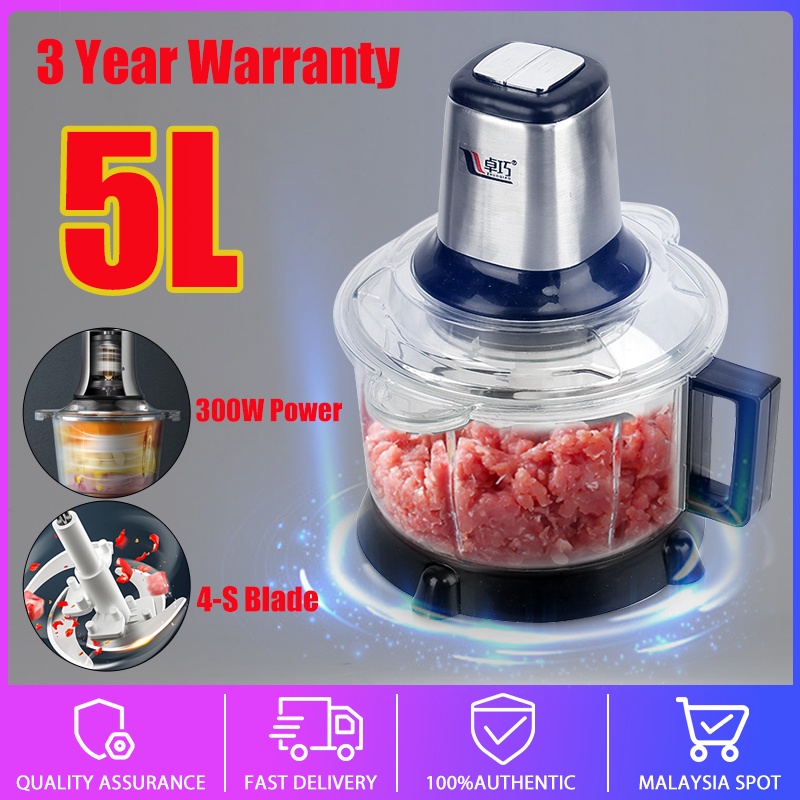 [1 Day Deliver]🔥5L Meat Grinder Multifunction Stainless Steel Electric ...