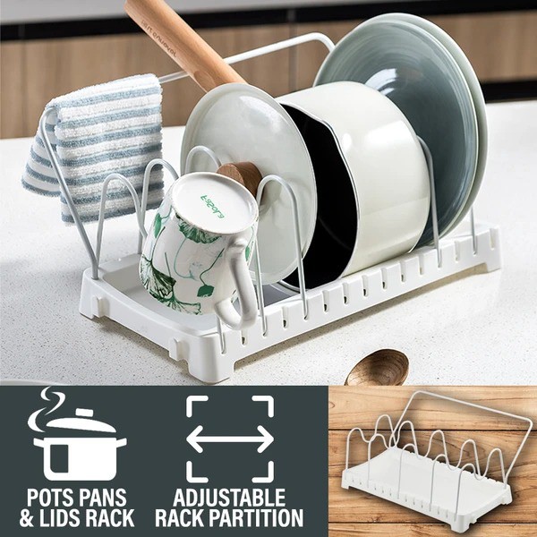 Pattaraboon Pots Pans & Dish Adjustable Storage Rack & Shelf [ 5 ...