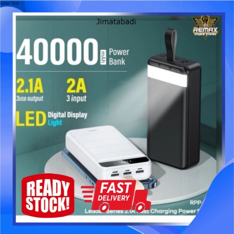 [ORIGINAL] REMAX 40000 mAh POWERBANK FAST CHARGING BATTERY LONG USAGE ...