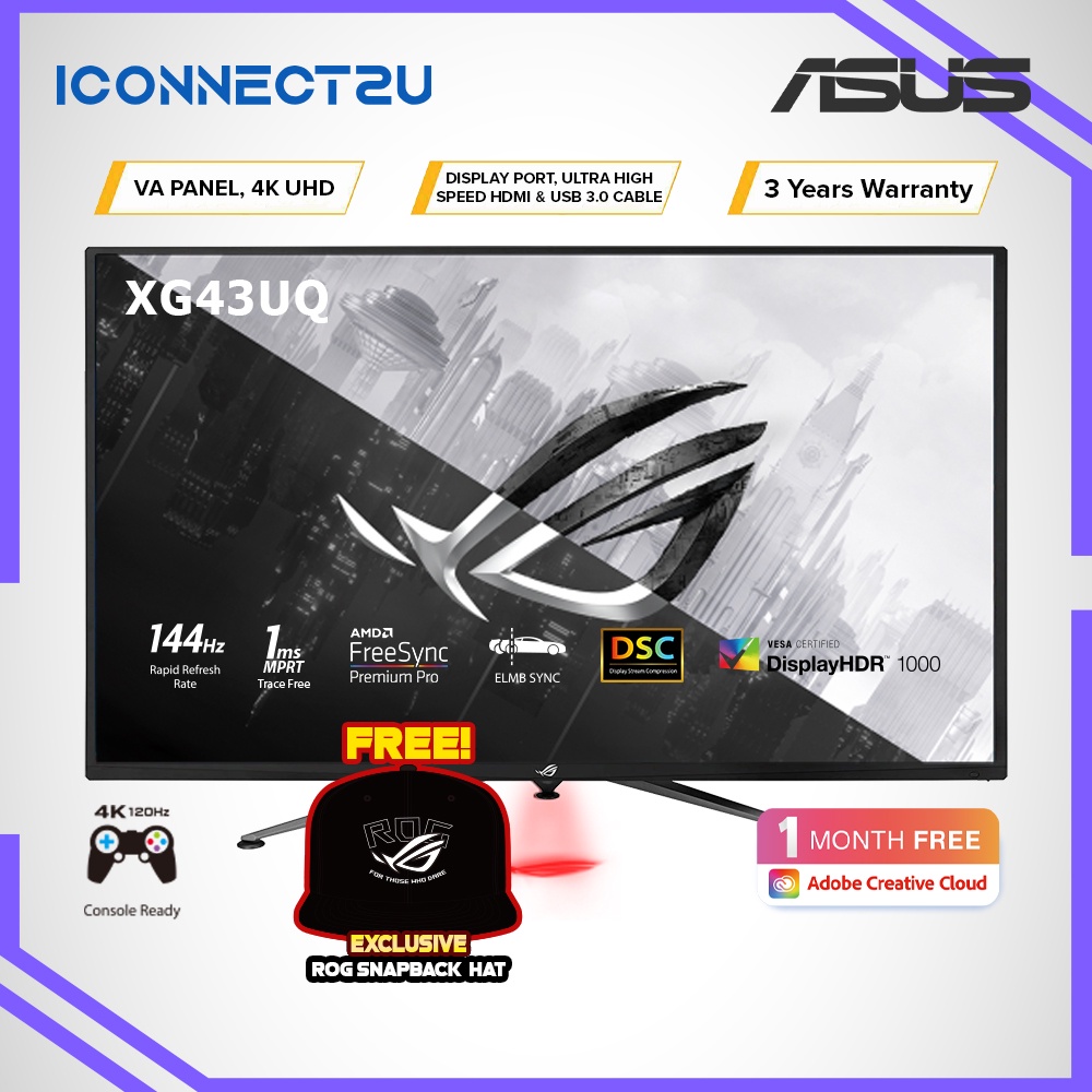 Asus ROG Strix 43" XG43UQ 144Hz 1ms 4K UHD VA FreeSync Gaming Monitor