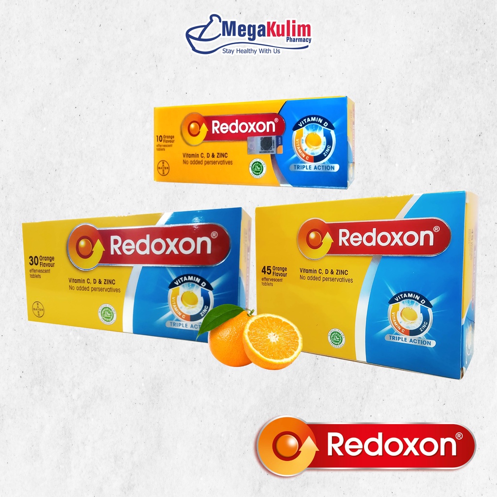 Redoxon Effervescent Vitamin C + Zinc Orange Flavoured Tablets (10 / 30 ...