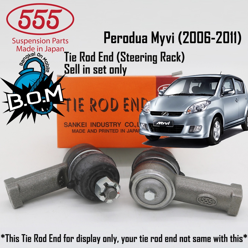 [555 Made in Japan] Tie Rod End, steering rack, Perodua Myvi (2006-2011 ...