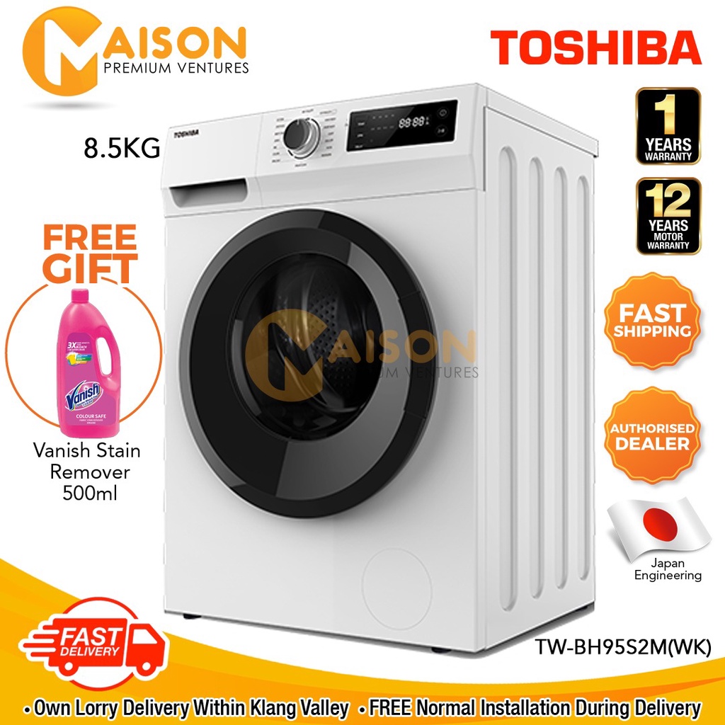 [Sales] TOSHIBA 8.5KG Real Inverter Washing Machine TWBH95S2M Washer