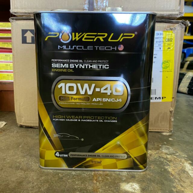 POWER UP ENGINE OIL SEMI SYNTHETIC 10W40 (100 ORIGINAL ) Shopee
