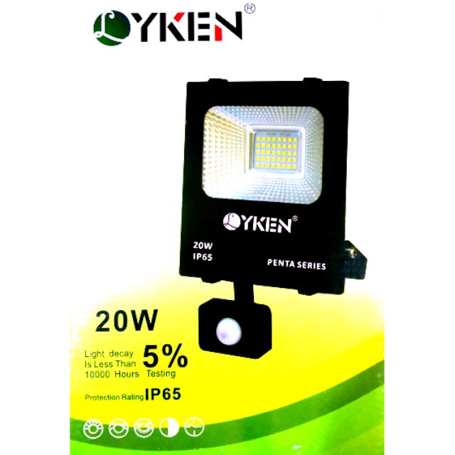 Lyken IP65 outdoor motion sensor 20watt SMD LED spotlight | Shopee Malaysia