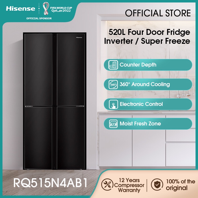 Hisense 520L 4 Door Inverter Fridge/ Refrigerator/ 四门冰箱 RQ515N4AB1