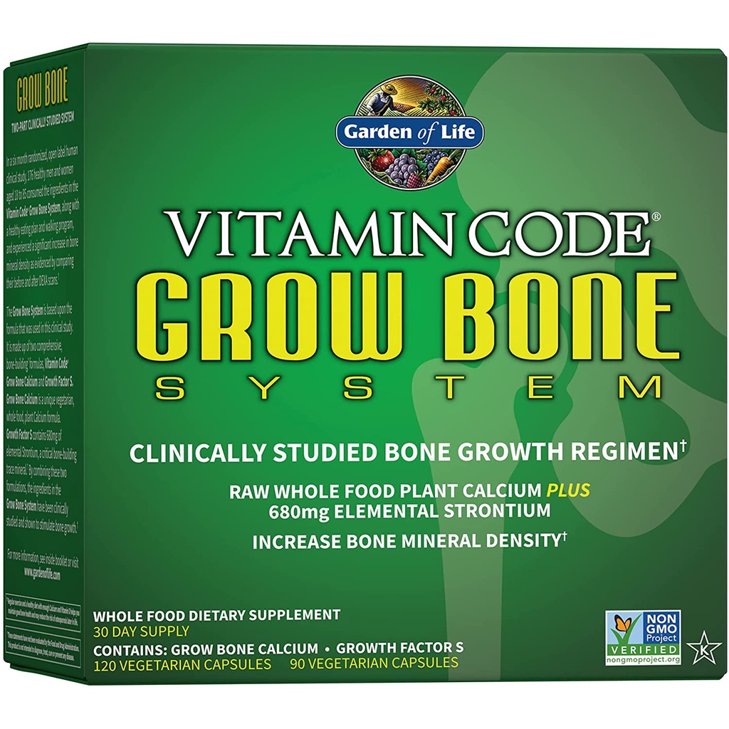 Garden of Life Calcium Supplement Vitamin Code Grow Bone Made with