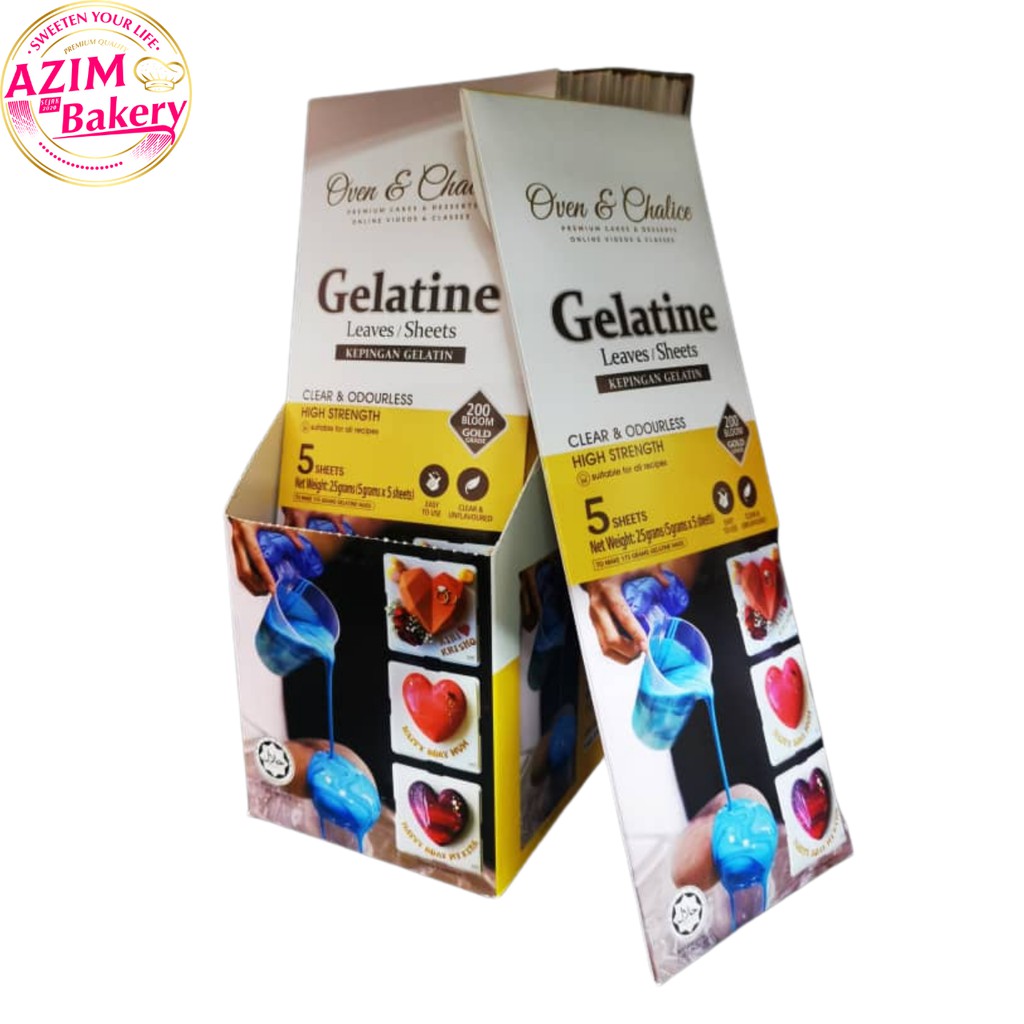 Gelatine Sheet 25g/5sheet Oven & Chalice Gelatin Sheet Kepingan