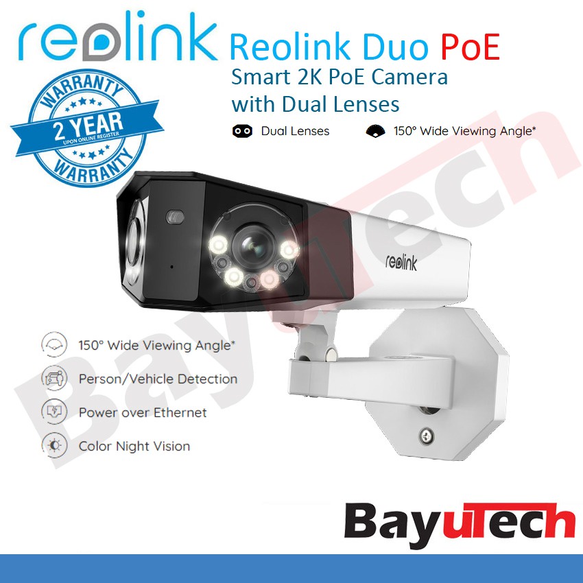 Reolink Duo PoE Smart 2K PoE Camera With Dual Lenses , 150° Wide ...