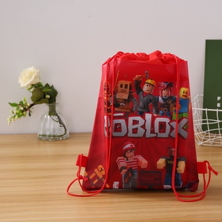 Games Roblox Cartoon Drawstring Bag School Backpack Boy Girl School Bag  Bundled Backpack Kids Birthday Gift Bag 34*27cm