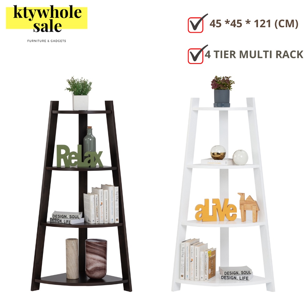 KTY Dominy Multipurpose 4 tier corner Rack/ bookshelf/ rak hiasan ...