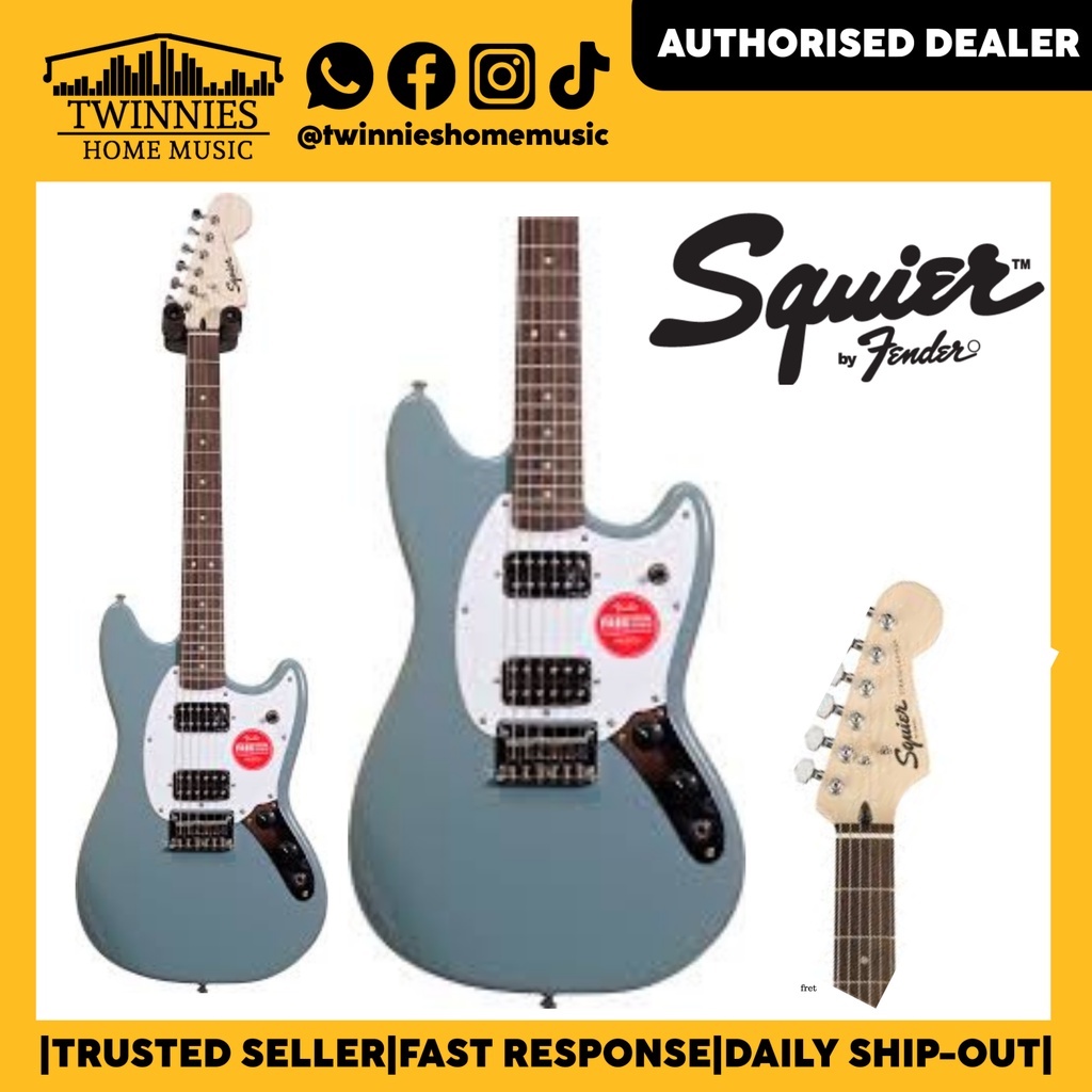 FENDER SQUIER BULLET MUSTANG HH ELECTRIC GUITAR, LAUREL, SONIC GREY Shopee Malaysia