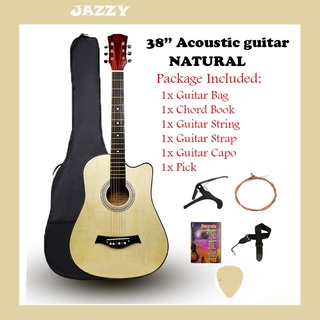 JAZZY 38 Inch Standard Size Acoustic Guitar Cutaway Basic Guitar