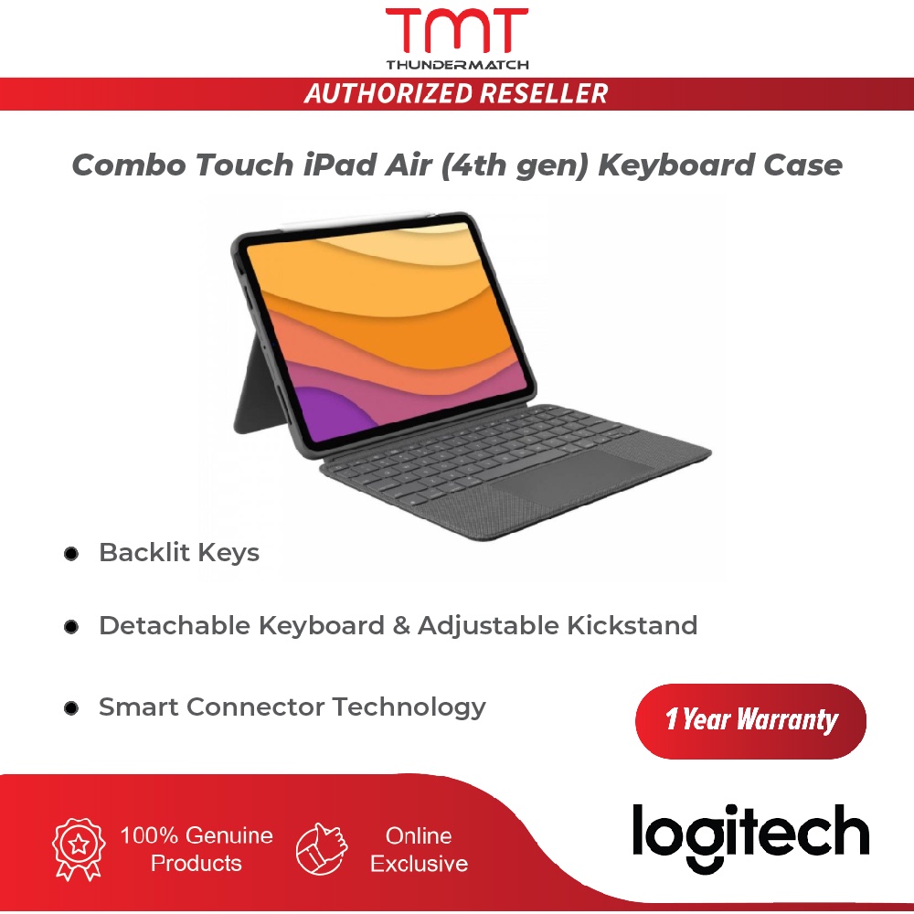 Logitech Keyboard Case for iPad Pro, iPad Air, iPad 10.2 Combo Touch