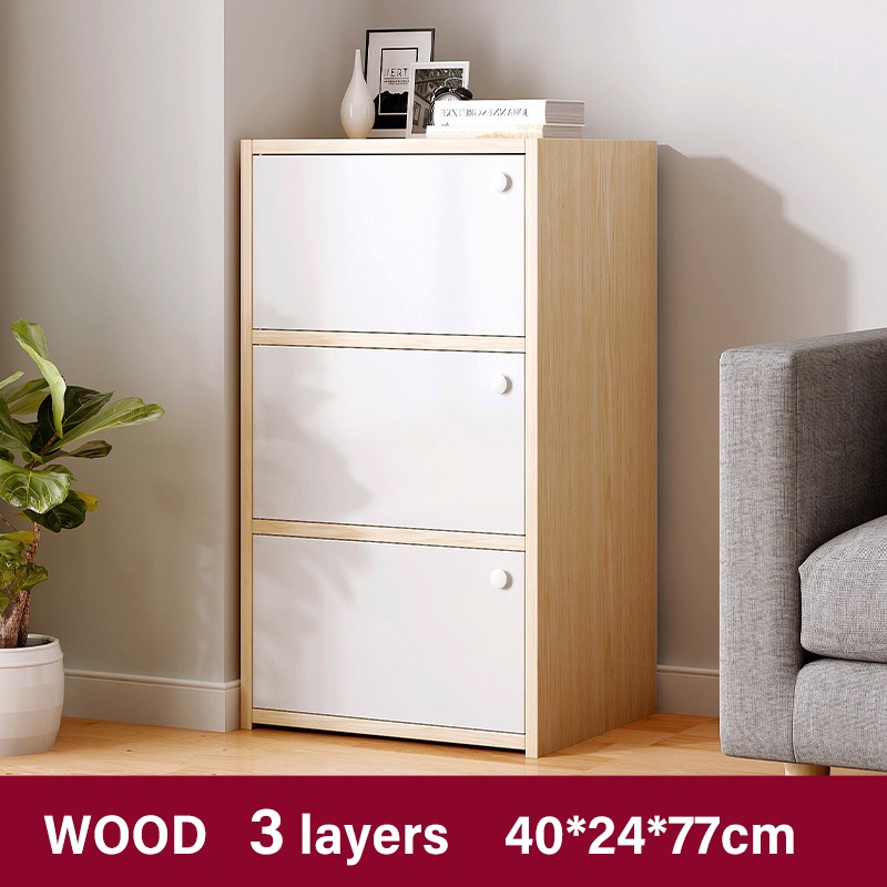 NR- 5 Tier Storage Cabinet With Door Bookcase Bookshelf Wooden File ...