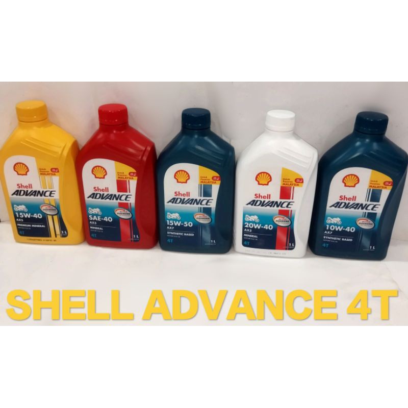 SHELL ADVANCE 4T AX3 AX5 AX7 SAE40 10W40 10W50 15W50 ENGINE OIL MINYAK ...