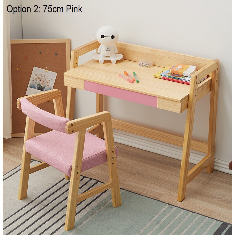 Wooden Kids Children Study Writing Desk Set, Solid Wood Student ...