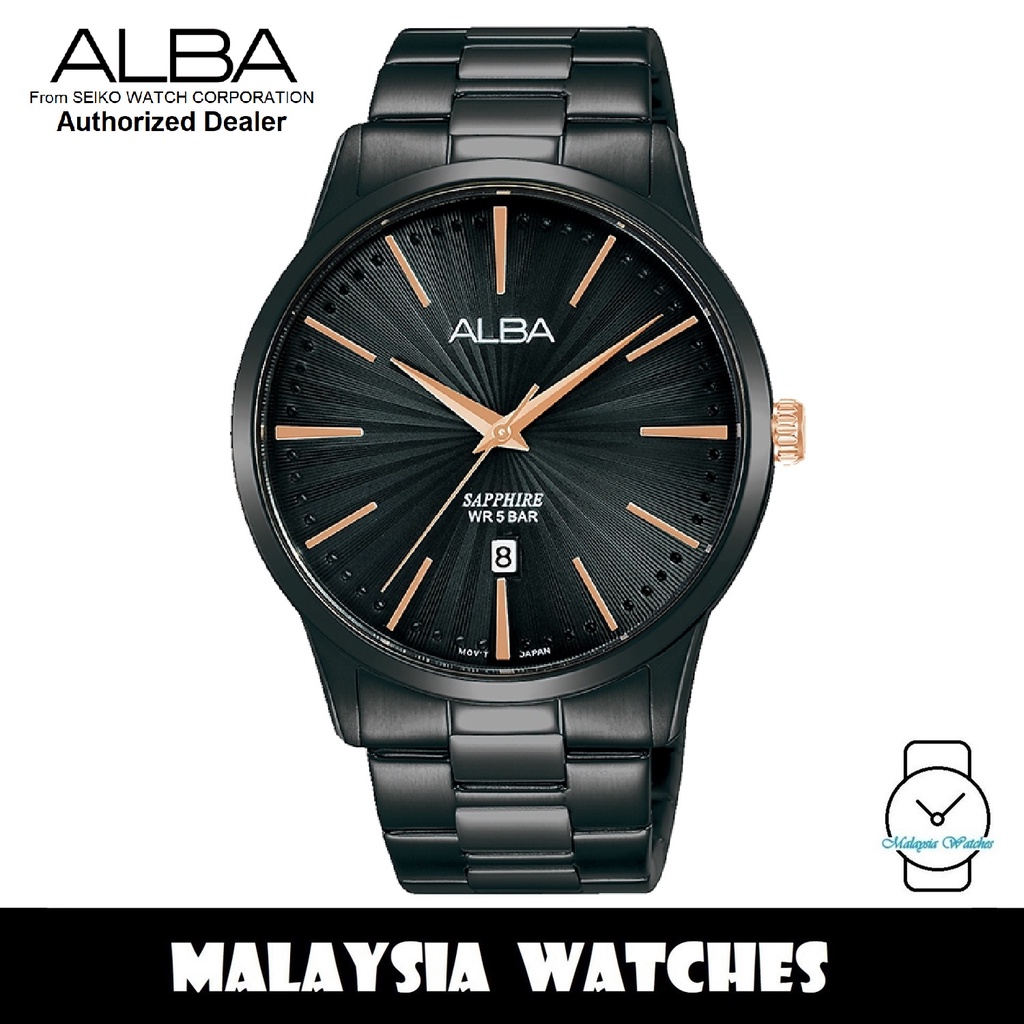 Alba AG8K89X Quartz Black Dial Sapphire Glass Black Tone Stainless