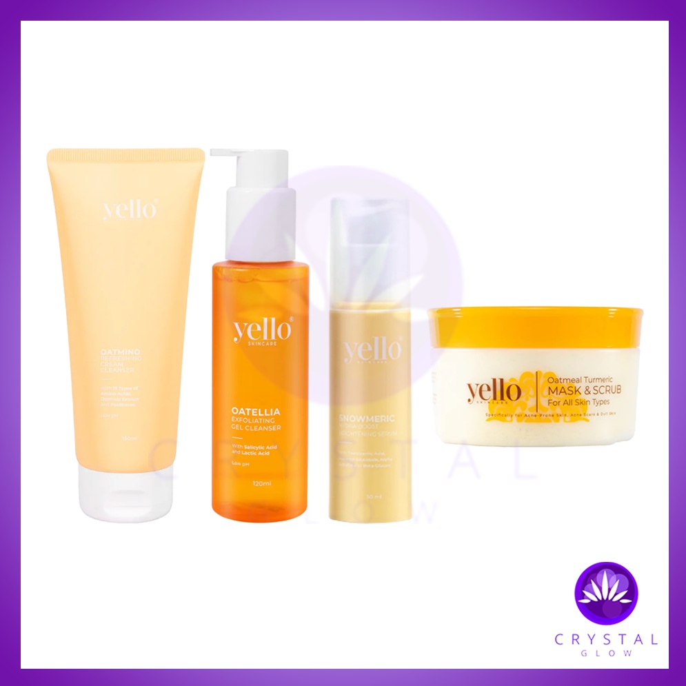 YELLO Oatmeal Turmeric Mask Scrub / Exfoliating Gel Cleanser ...