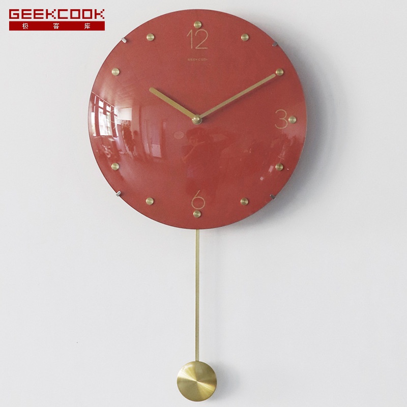 Modern Silent Wall Clock Full Moon 12 Inch Borderless Spherical Convex