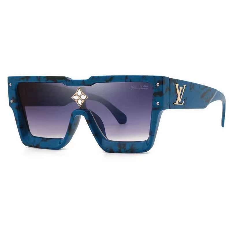 ☊❐Louis Vuitton same style 2021 new European and American fashion men and  women big frame square diamond sunglasses mill