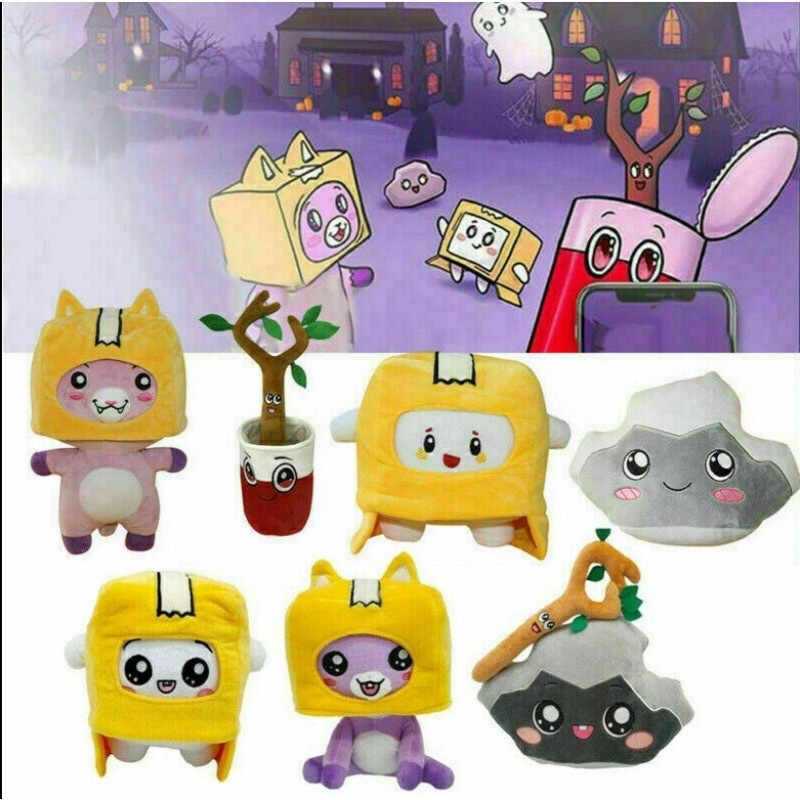 3PCS Lankybox Boxy/Foxy/Rocky Removable Cartoon Robot Soft Toy Plush ...