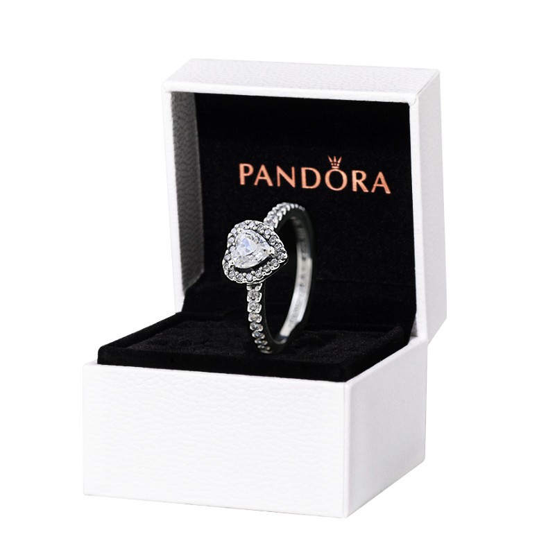Pandora Ring With Box Promise Ring Bridal Wedding 925 Silver Crystal