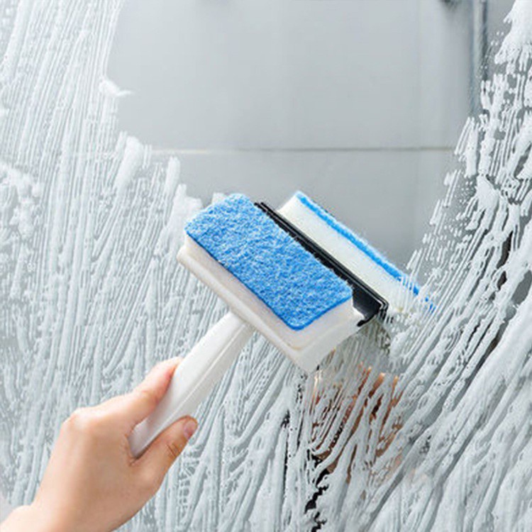 Four-in-one Glass Cleaning Brush Double-sided Wiper Screen Window Brush  Glass Window Gap Small Hair Brush Sponge Brush