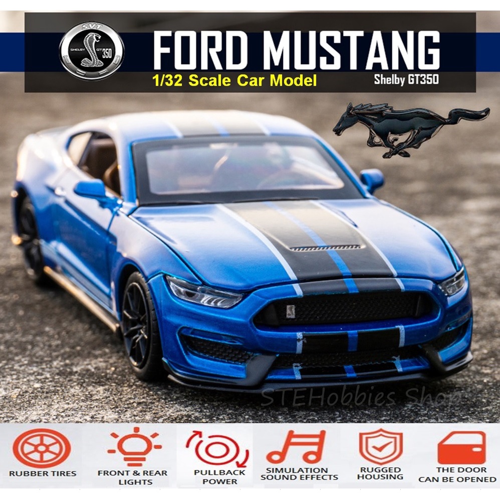 STE8 Ford Mustang Shelby GT350 1:32 Scale Metal Car Model Die-cast Toys ...